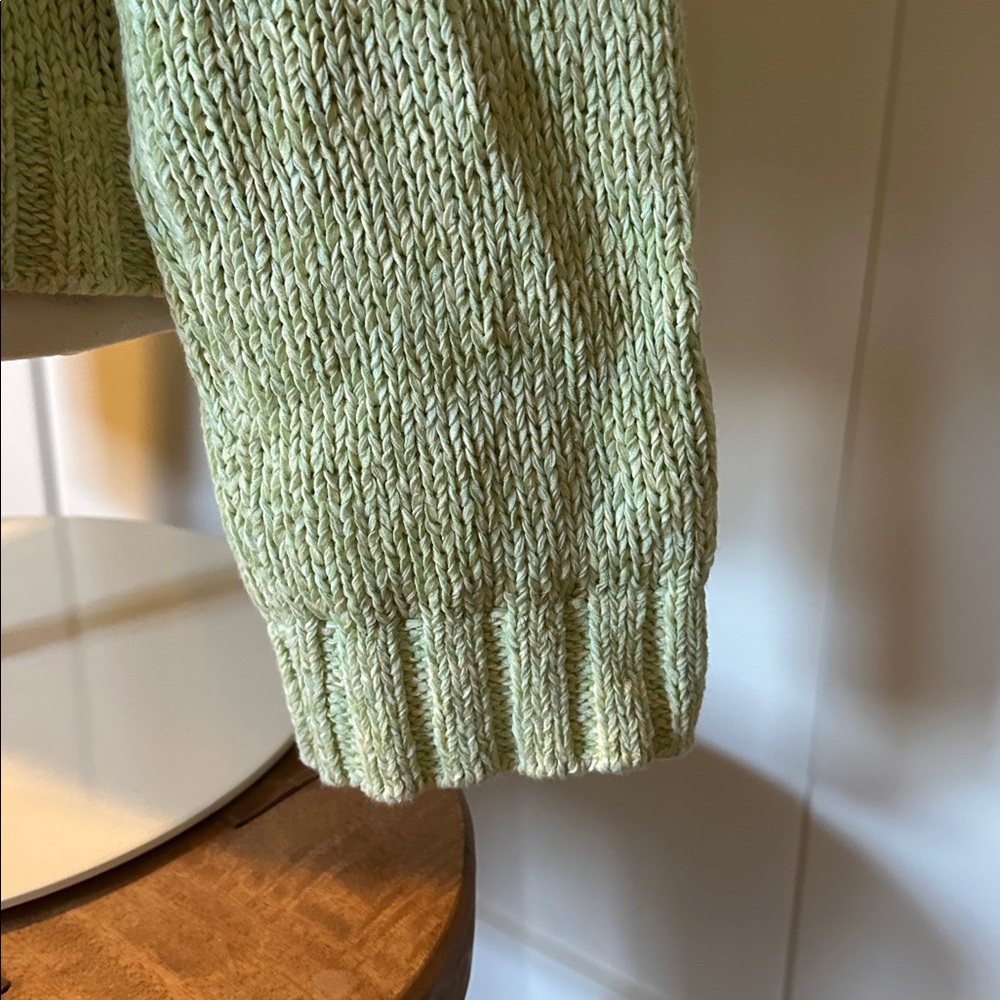 LOFT Women's Bright Green Knit Cardigan - Picture 3 of 10